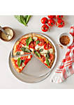 Pizza Pan Bundle: 12" Perforated & 12" Flat Nonstick Pizza Tray Bundle, 2-Piece Set