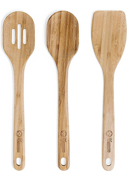 Chef Pomodoro Wooden Cooking Utensils 3-Piece Set, Bamboo
