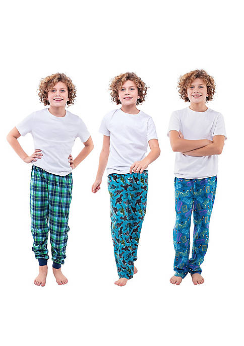 Sleep On It Boys 3 Pack Pajama Pants - Gaming and Dinos