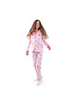 Sleep On It Girls Unicorn 2-Piece Button Up Fleece Coat Pajama Sleep Set