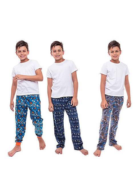 Sleep On It Boys 3 Pack Pajama Pants