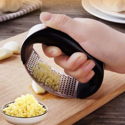 Garlic Press Stainless Steel Curved Vegetable Chopper Garlic Masher  Kitchenware