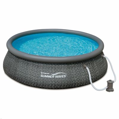 Summer Waves Inflatable Above Ground Swimming Pool With Pump, Grey -  0691042831396