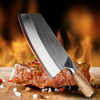 1PC Stainless Steel Knives Japanese Kitchen Knife High Carbon Cleaver Knife  Cooking Knife Slicing Knife Chef Knife Ultra Sharp Chef Knives Kitchen  Accessories (2 Styles)