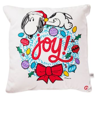 Hallmark Christmas Peanuts Snoopy Joy Wreath Light-Up Throw Pillow New With Tag -  763795761142