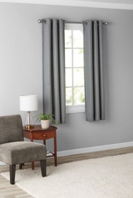 Kate Aurora Modern Living 2 Pack Textured Woven Light Filtering Grommet Top Window Curtain Panels - 63 In. Long - Taupe