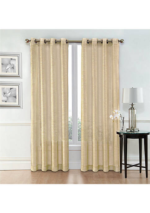 GoodGram Whittier Metallic Sparkle Semi Sheer Grommet Curtain