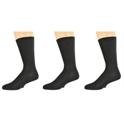 Sierra Socks Men's Diabetic True Rib Combed Cotton Crew Socks, 3 Pair Pack Cotton Crew Socks For Men, Grey, 10-13 -  650348942564