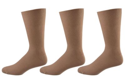 Sierra Socks Men's Diabetic True Rib Combed Cotton Crew Socks, 3 Pair Pack Cotton Crew Socks For Men