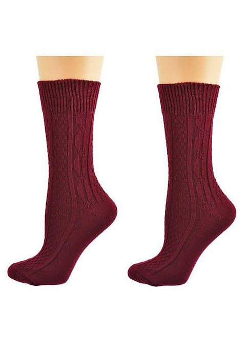Sierra Socks Womens Classic Cable Knit Cotton Knee