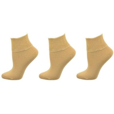 Sierra Socks Women Socks 100% Pure Combed Cotton Socks, Ankle Turn Cuff 3 Pair Pack Socks, 12 -  637632753174