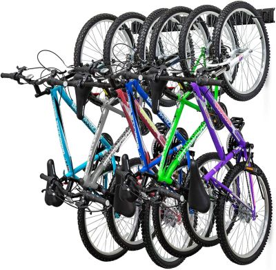 Raxgo Garage Bike Rack, Wall Mounted Bicycle Storage Hanger, 6 Adjustable Hooks Universal For Indoor & Home Use, Black, Standard -  843812125734