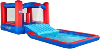 Sunny & Fun Slide Nâ Splash Bounce House Inflatable Water Slide Park â Heavy-Duty For Outdoor Fun, Wide Slide & Splash Pool â Easy To Set Up &