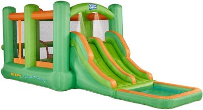 Sunny & Fun Inflatable Ultra Slip Nâ Water Slide Bounce House Park â Heavy-Duty For Outdoor Fun - Climbing Wall, Slides, Ball Pit â Easy To Set