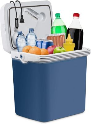Ivation Electric Cooler & Warmer |27 Quart (25 L) Portable Thermoelectric Fridge| Includes Carry Handle, 110V Ac Home Power Cord & 12V Car Adapter