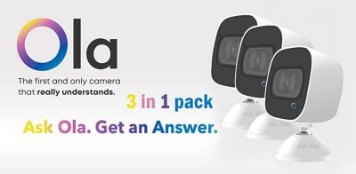 Ola Usa Inc Ask Ola! 2 Way Voice Command Smart Security Camera 3 In 1 Pack