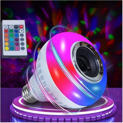 Evertone Music Led Light Bulb With Built-In Bluetooth Speaker, E26 Base, Wireless Smart Bulb, Rgb Color Changing Remote Control For Party, White -  623412377821