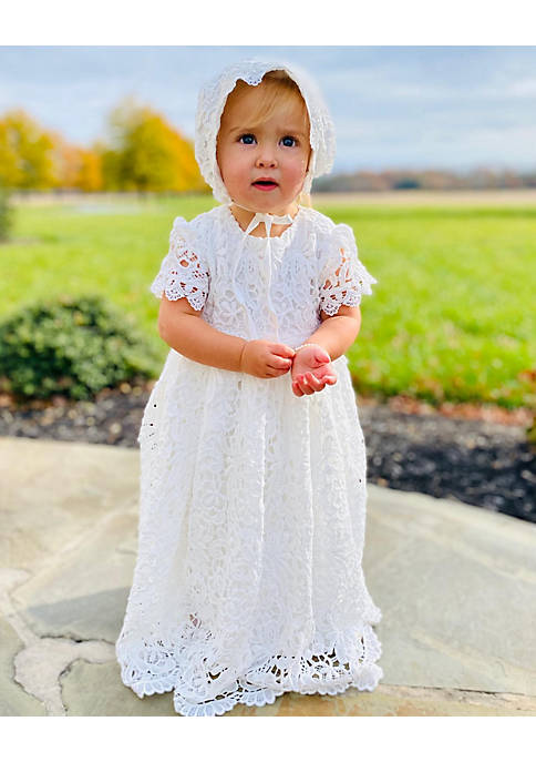 Laurenza's Baby Girls Heirloom Lace Baptism Dress Christening