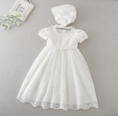 Laurenza's Baby Girls Lace Baptism Dress Christening Gown with Bonnet | belk