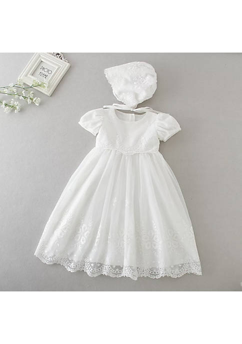 Laurenza's Baby Girls Lace Baptism Dress Christening Gown