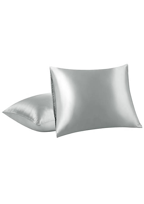PiccoCasa 2-Pack Envelope Cool Satin Pillowcases, 100%