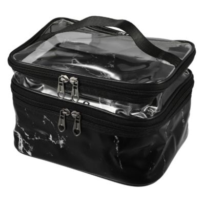  ANEMEL Clear Cosmetic Bag Dual Layer Travel Toiletry