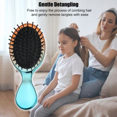 Hair Brush Mini Boar Bristle Hairbrush for Thick Curly Thin Long Short Wet  or Dry Hair Detangle Massage Add Shine, Pocket Travel Small Paddle Hair  Brush for Men Women Kids 