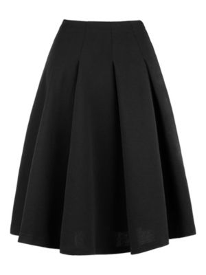 Allegra K Women's High Waist Fashion Solid Below Knee Flared Skirt | belk