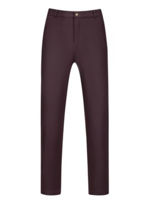 Lars Amadeus Men's Casual Slim Fit Punk Gothic Pockets Patch Buckle Zipper  Pants Trousers Black 36