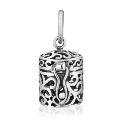 AeraVida Christian Prayer Box Locket .925 Sterling Silver Pendant Necklace