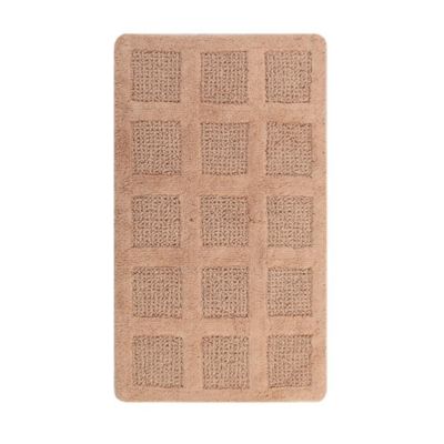 Knightsbridge Square Honeycomb 100% Cotton Reversible Bath Rug 20 X 30 Aqua