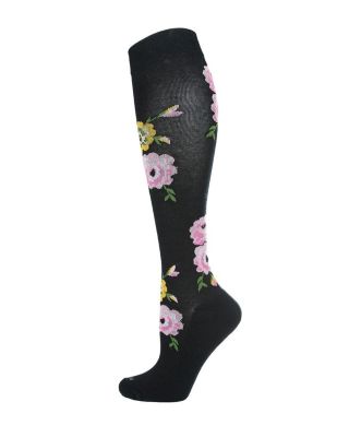 Memoi Floral Design Bamboo Blend Knee High Compression Socks | belk