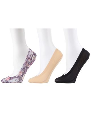 Memoi Women's No-Show Lace Low-Profile Sock Liners 3-Pack
