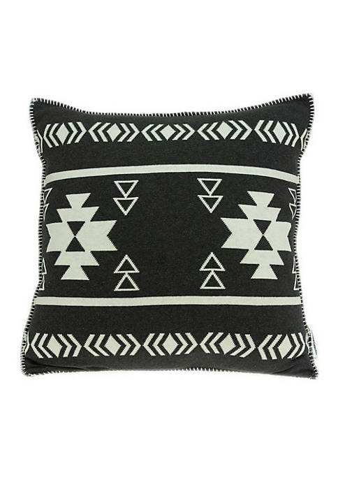 HomeRoots Southwest Black Cotton Pillow Cover With Poly