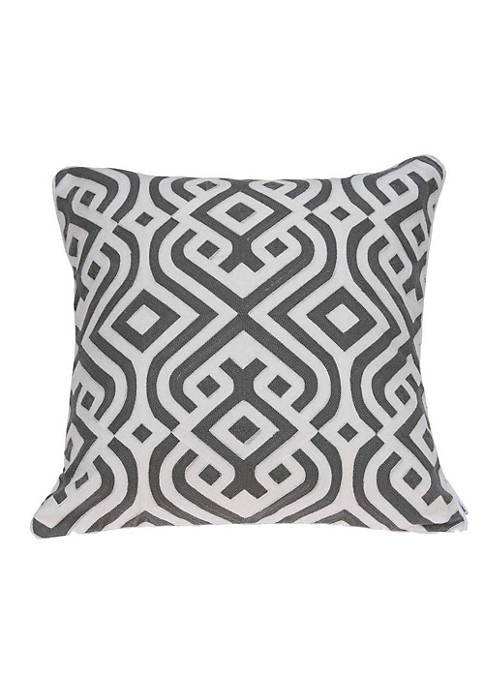 HomeRoots Gray and White Accent Pillow Cover With
