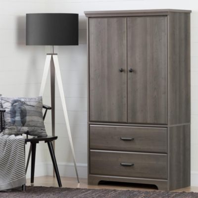 South Shore Versa 2-Door Armoire With Drawers, Grey Maple, 0 -  066311070422