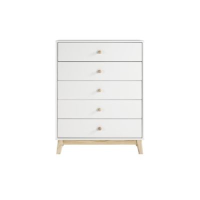 Bolton Furniture Mod 35W 5-Drawer Chest, White -  848595020542