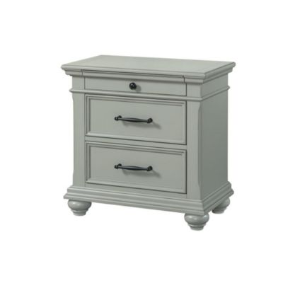 Elements Picket House Furnishings Brooks 3-Drawer Nightstand With Usb Ports In Grey