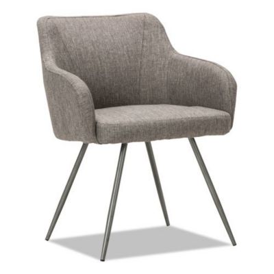 Alera Captain Series Guest Chair, 23.8"" X 24.6"" X 30.1"", Gray Tweed Seat/back, Chrome Base