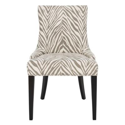 Safavieh Becca 19''h Grey/white Zebra Dining Chair - Silver Nail Heads
