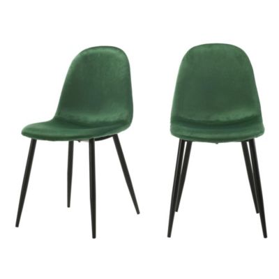 Elements Picket House Furnishings Isla Velvet Side Chair In Emerald