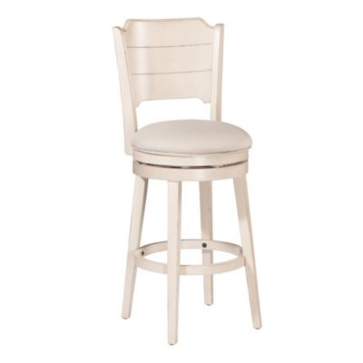 Hillsdale Furniture Clarion Swivel Bar Height Stool - Sea White Wood Finish