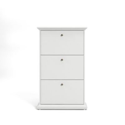 Tvilum Paris 3 Drawer Shoe Cabinet, White, 0 -  840268105600