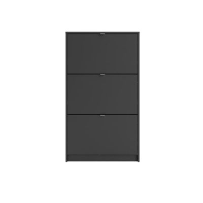 Tvilum Bright 3 Drawer Shoe Cabinet, Black Matte