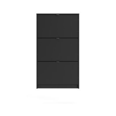 Tvilum Bright 3 Drawer Shoe Cabinet Black Matte