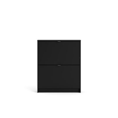 Tvilum Bright 2 Drawer Shoe Cabinet Black Matte