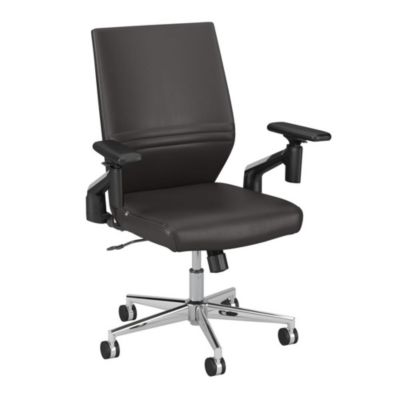 Bush Business Furniture Move 40 Series Mid Back Leather Office Chair - Brown Leather -  042976164102