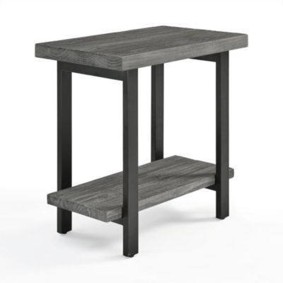 Alaterre Furniture Pomona Metal And Reclaimed Wood End Table, Slate Gray -  848595015357