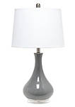 Modern Droplet Table Lamp with Fabric Shade - Gray