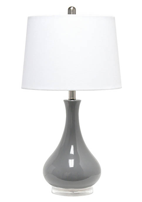 Modern Droplet Table Lamp with Fabric Shade - Gray